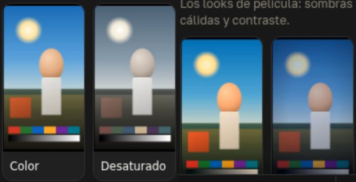 La pesta&ntilde;a de estilos de color del Estudio de Video