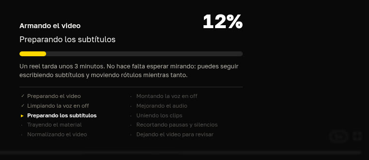 El Estudio de Video mostrando el avance mientras arma el video